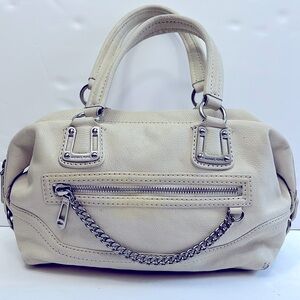 Michael Kors Pebble Leather Chain Zip Satchel Bag Purse